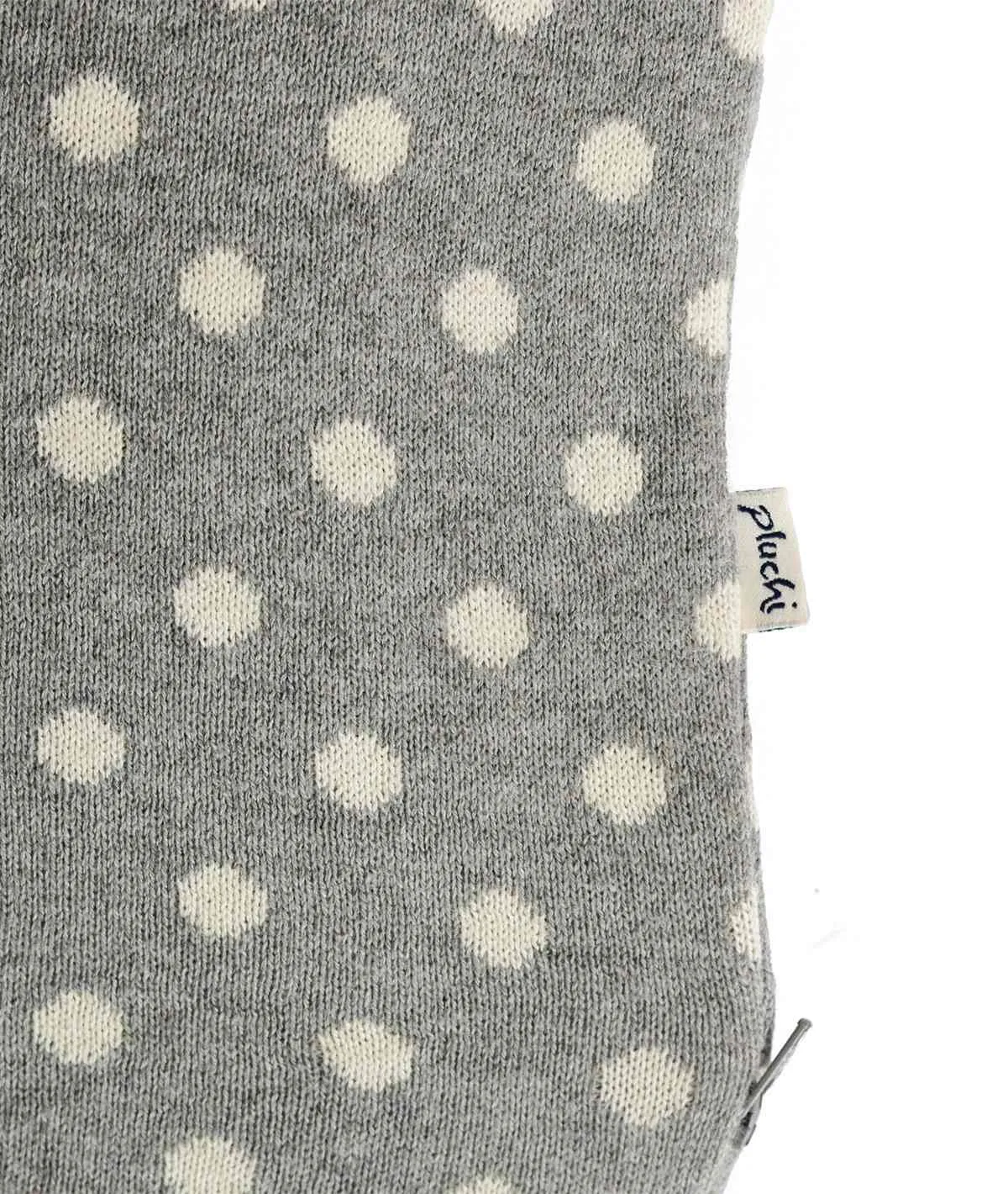 Dottie - Grey & Natural Combed Cotton Hot Water Bottle Cover