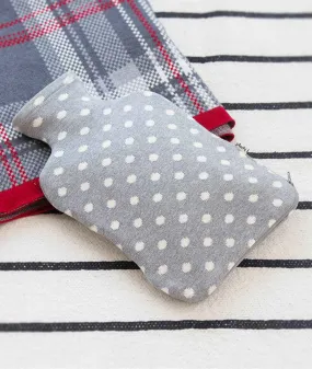 Dottie - Grey & Natural Combed Cotton Hot Water Bottle Cover