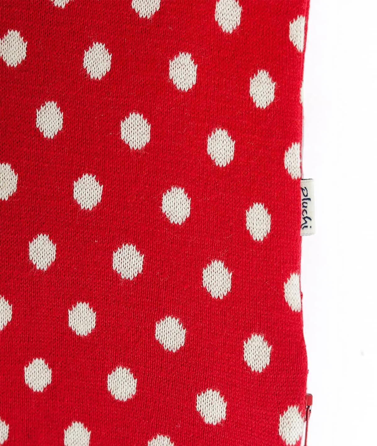 Dottie - Red & Natural Combed Cotton Hot Water Bottle Cover