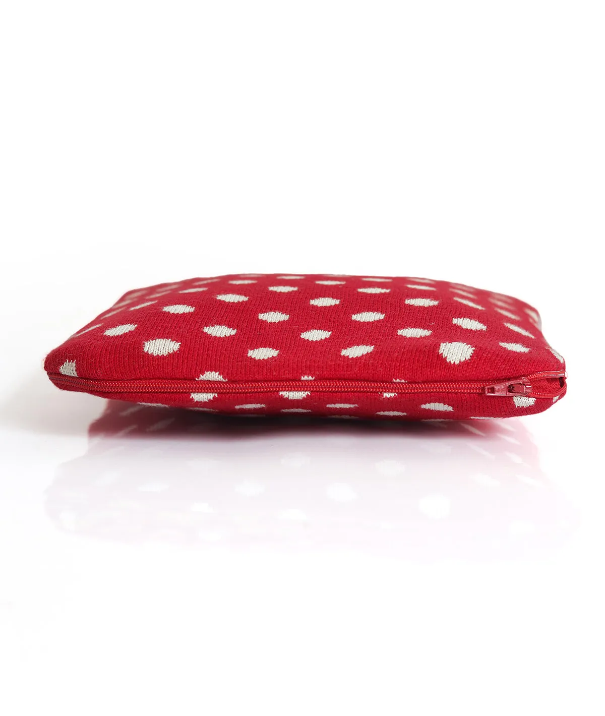 Dottie - Red & Natural Combed Cotton Hot Water Bottle Cover