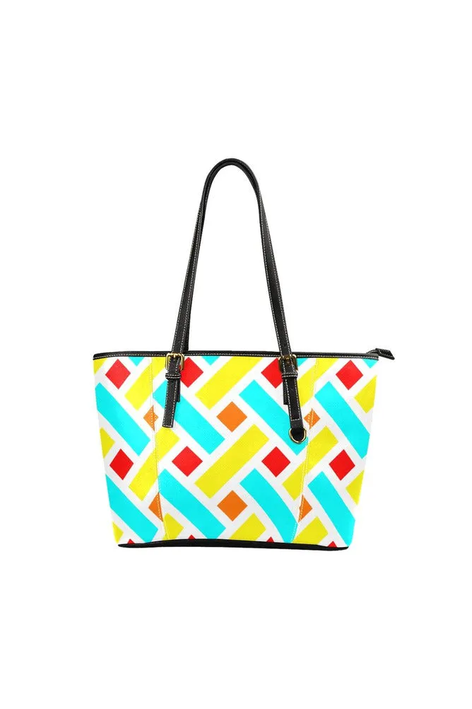 Easter Colored Tote Bag Leather Tote Bag/Large (Model 1640)