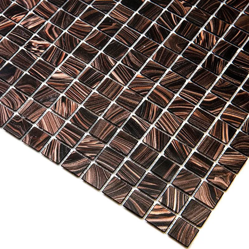 Espresso Shimmer Mixed Squares Glass Pool Tile