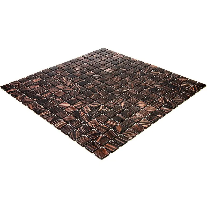 Espresso Shimmer Mixed Squares Glass Pool Tile