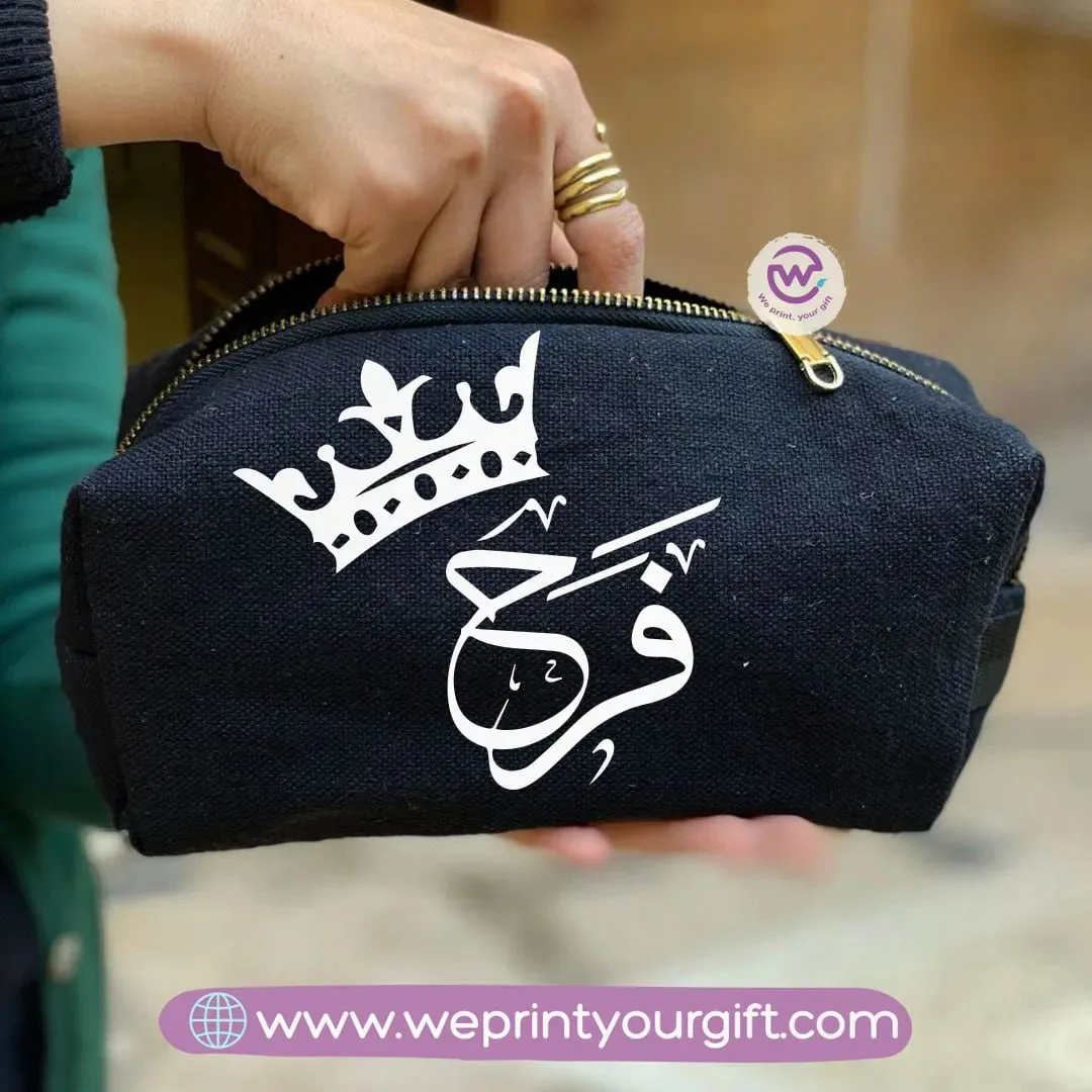 Fabric Boxy Pouch Makeup-Arabic Names