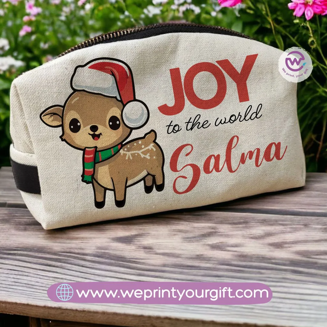 Fabric Boxy Pouch Makeup-Christmas names