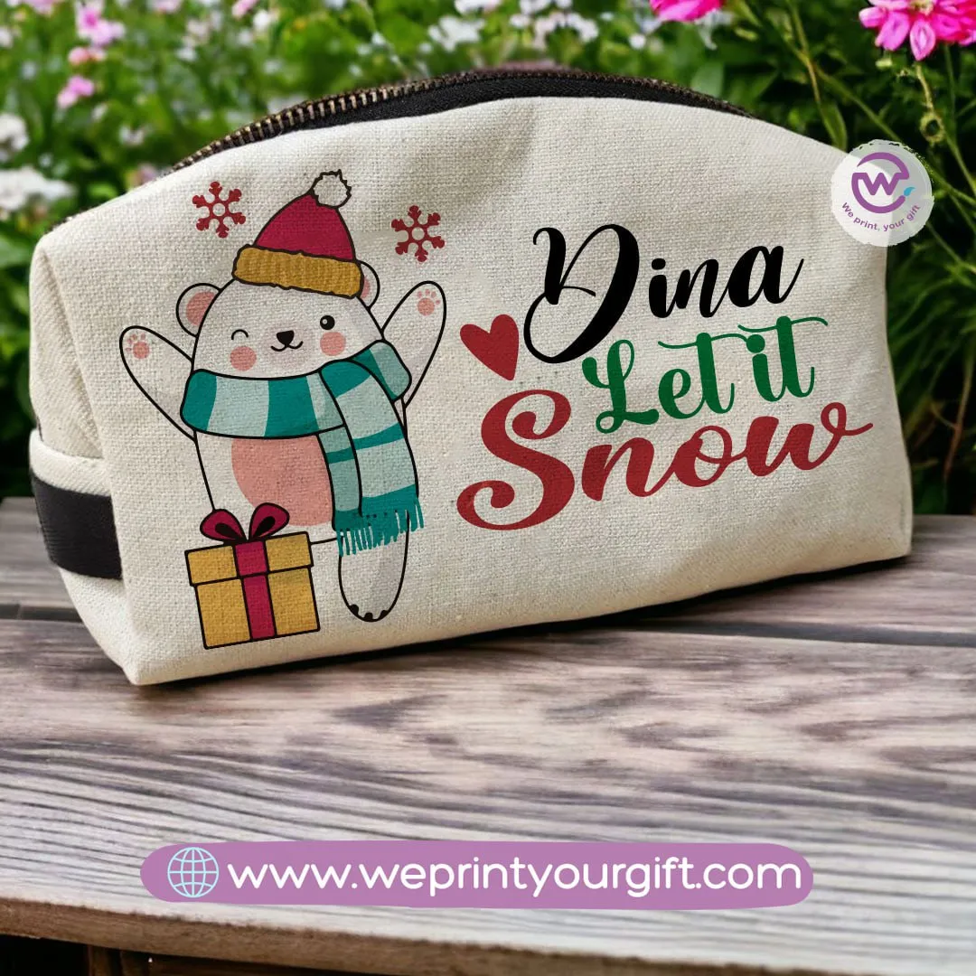 Fabric Boxy Pouch Makeup-Christmas names