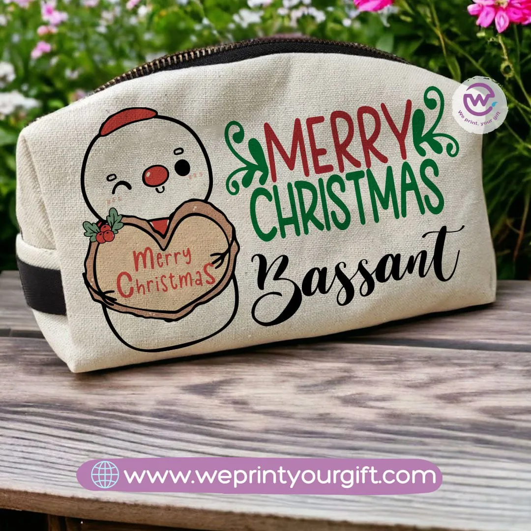 Fabric Boxy Pouch Makeup-Christmas names