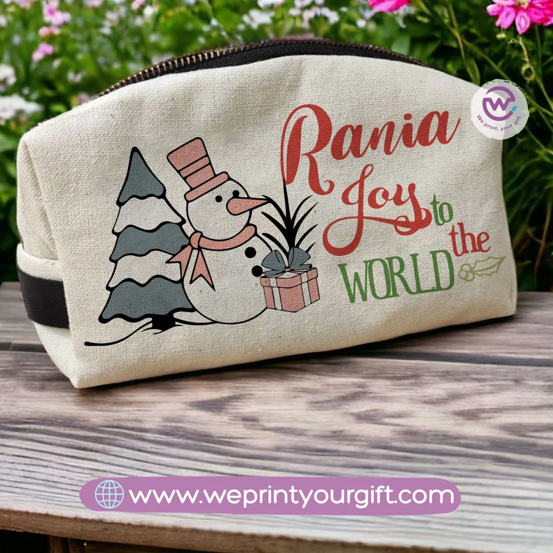 Fabric Boxy Pouch Makeup-Christmas names