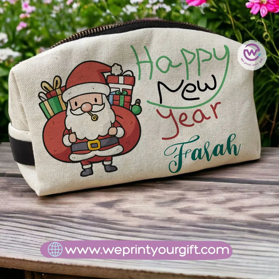 Fabric Boxy Pouch Makeup-Christmas names