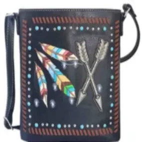 Feathers & Arrows Design Crossbody Bag