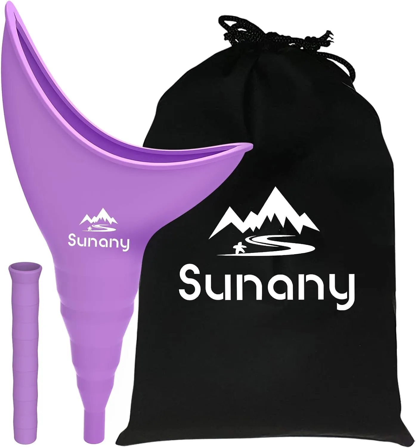 Female Urination Device,Reusable Silicone Female Urinal Foolproof Women Pee Funnel Allows Women to Pee Standing Up,Women's Urinal with Drawstring Bags is The Perfect Companion for Travel and Outdoor