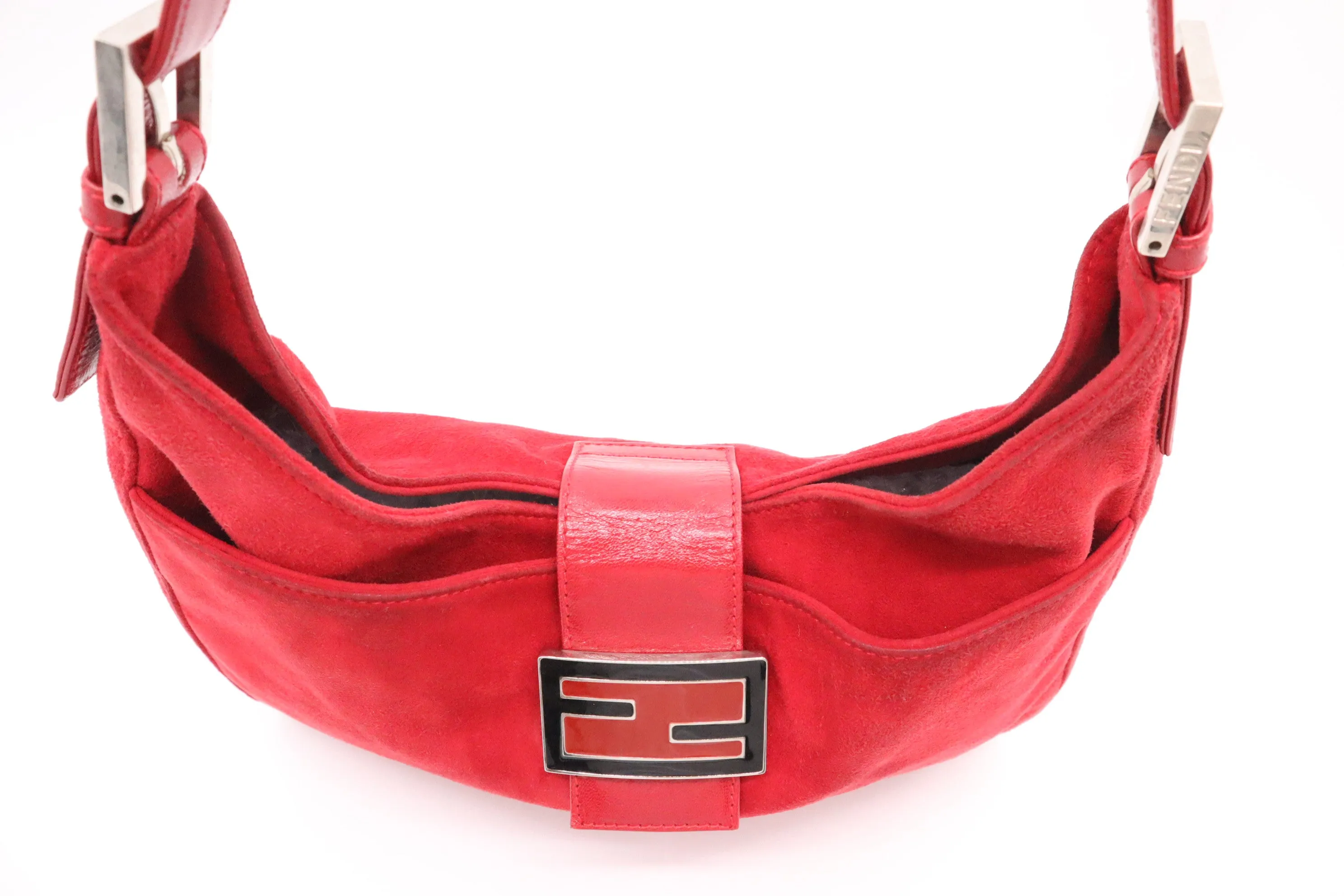 Fendi Shoulder Bag in Red Suede