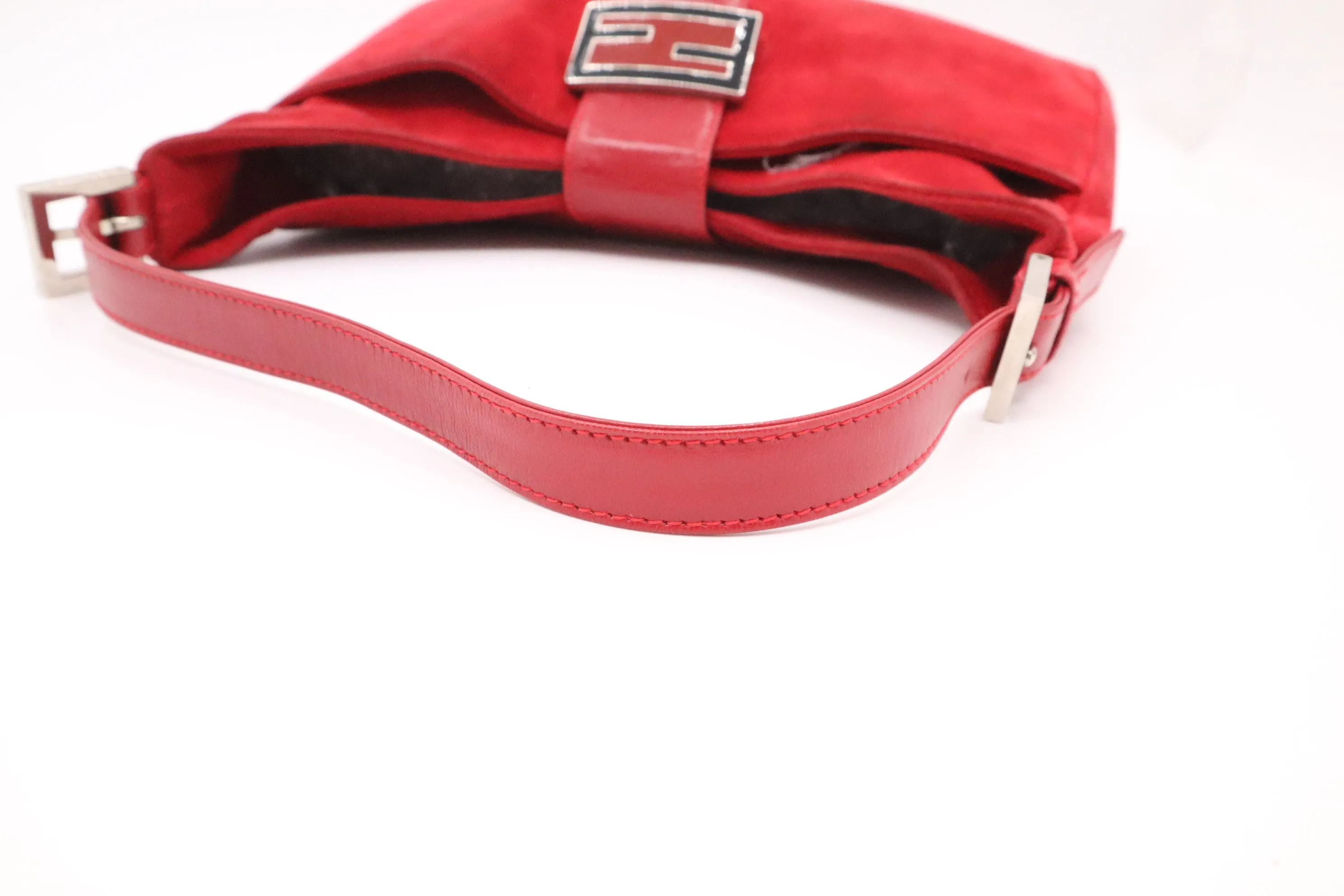 Fendi Shoulder Bag in Red Suede