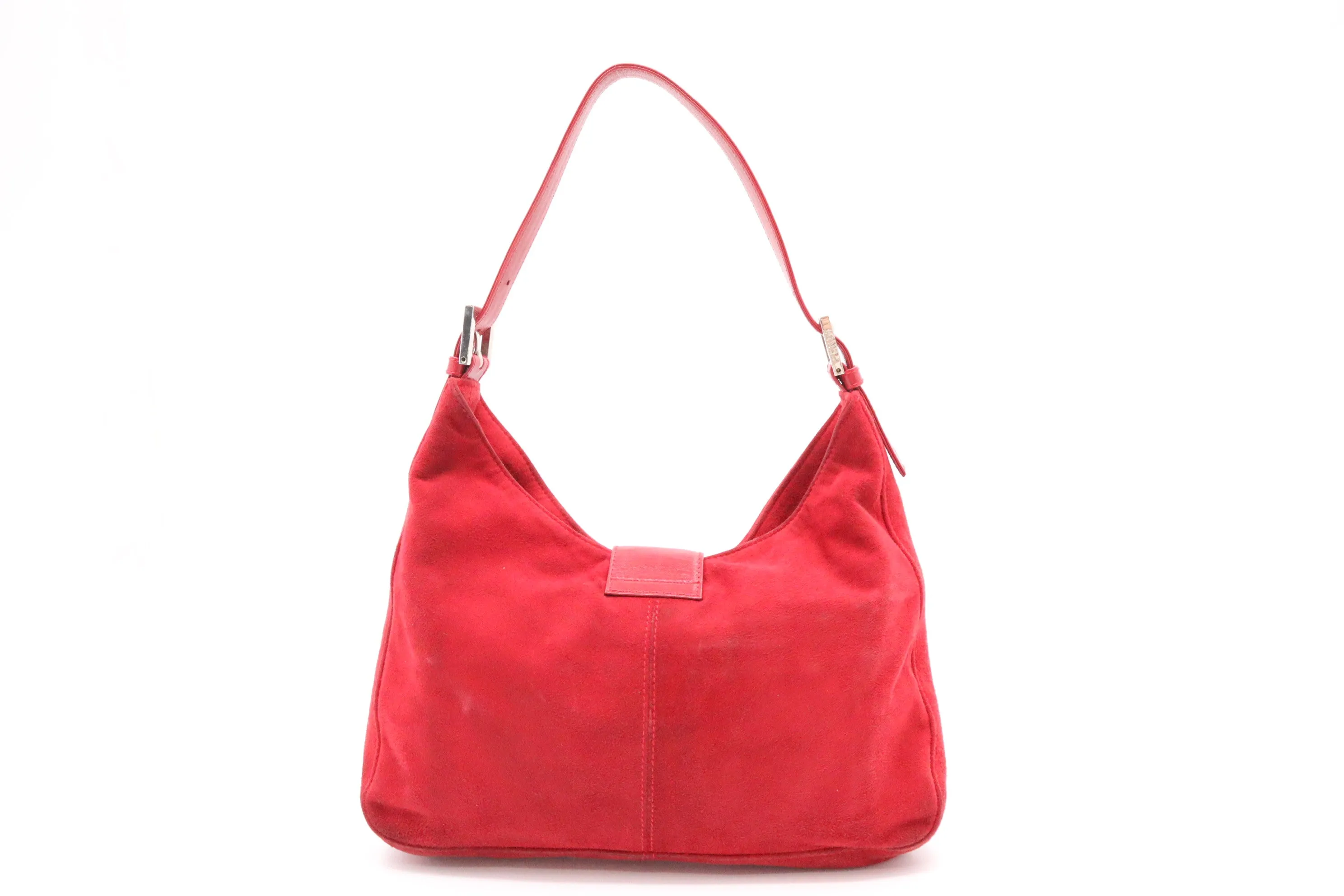 Fendi Shoulder Bag in Red Suede