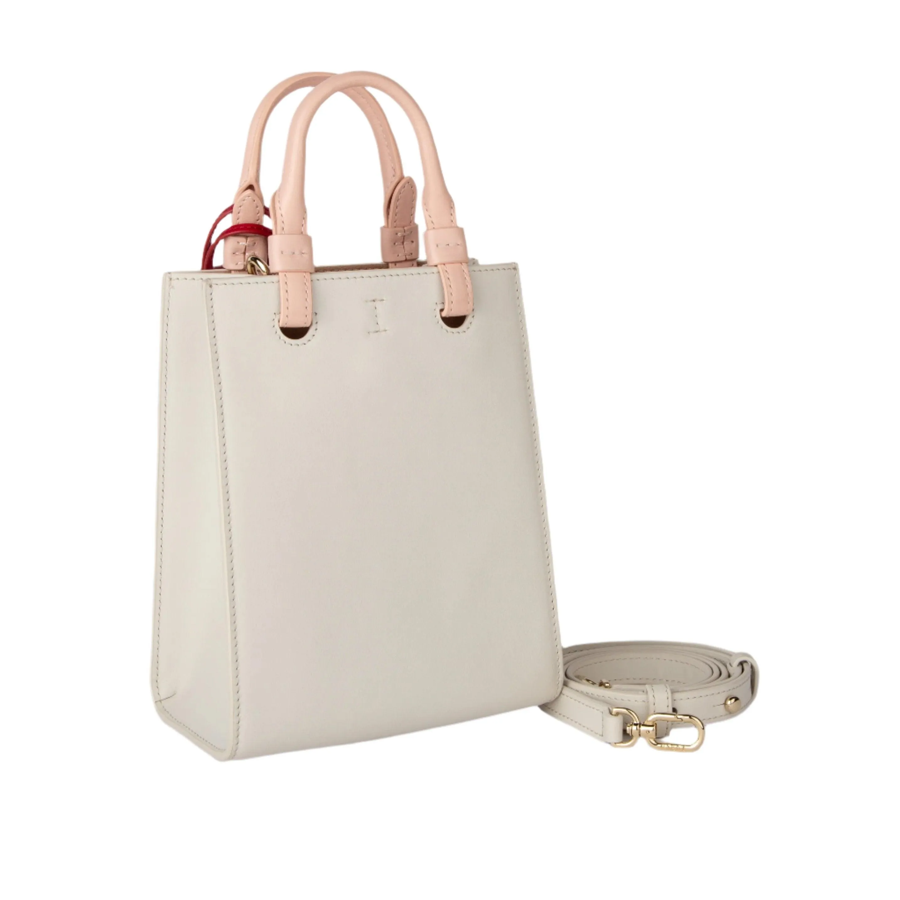 Furla Varsity Style Mini Tote Bag - White & Rose