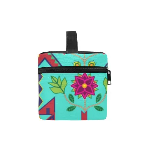 Geometric Floral Spring-Sky Cosmetic Bag/Large