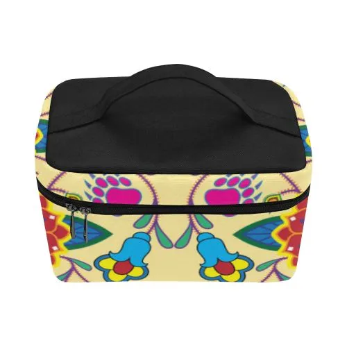 Geometric Floral Winter-Vanilla Cosmetic Bag/Large