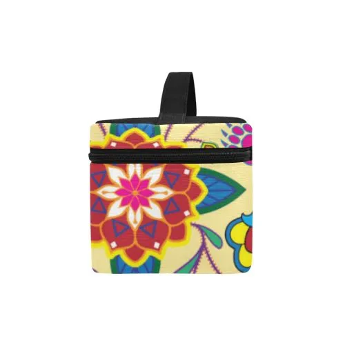 Geometric Floral Winter-Vanilla Cosmetic Bag/Large