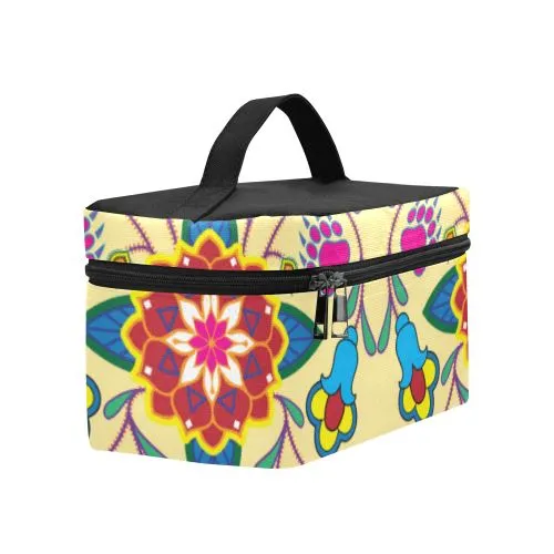 Geometric Floral Winter-Vanilla Cosmetic Bag/Large