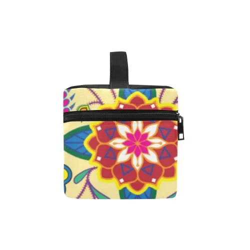 Geometric Floral Winter-Vanilla Cosmetic Bag/Large