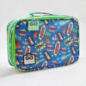 Go Green Lunch Box - Super Hero Comic with Blue Box