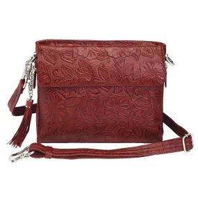 GTM Tooled American Cowhide Clutch W/Carry Conceal Compartment