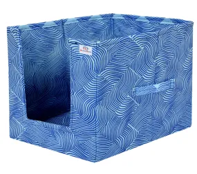 Heart Home Lehariya Printed Multiuses Non-Woven Closet Organizer With Handles (Blue) -HS43HEARTH26487