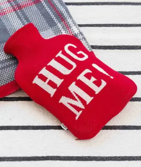 Hug Me - Red & Natural Combed Cotton Hot Water Bottle Cover