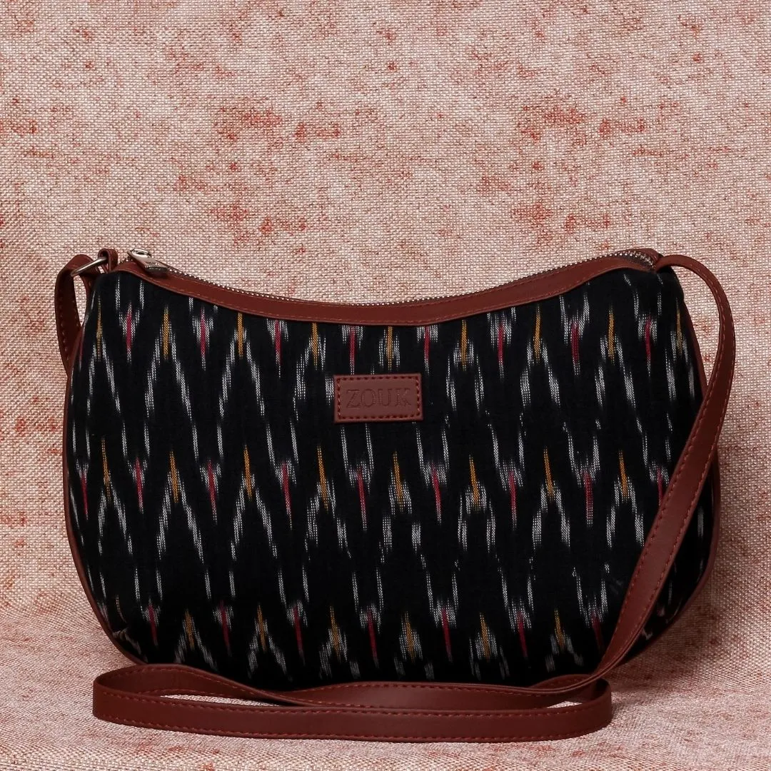 Ikat African Wave Structured Shoulder Bag