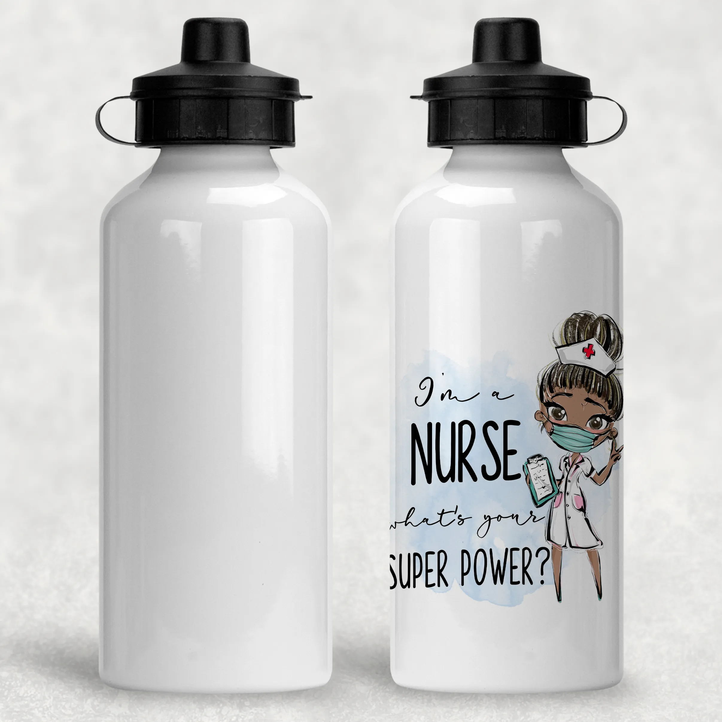 I'm A Nurse What's Your Superpower? Personalised Aluminium Water Bottle 400/600ml