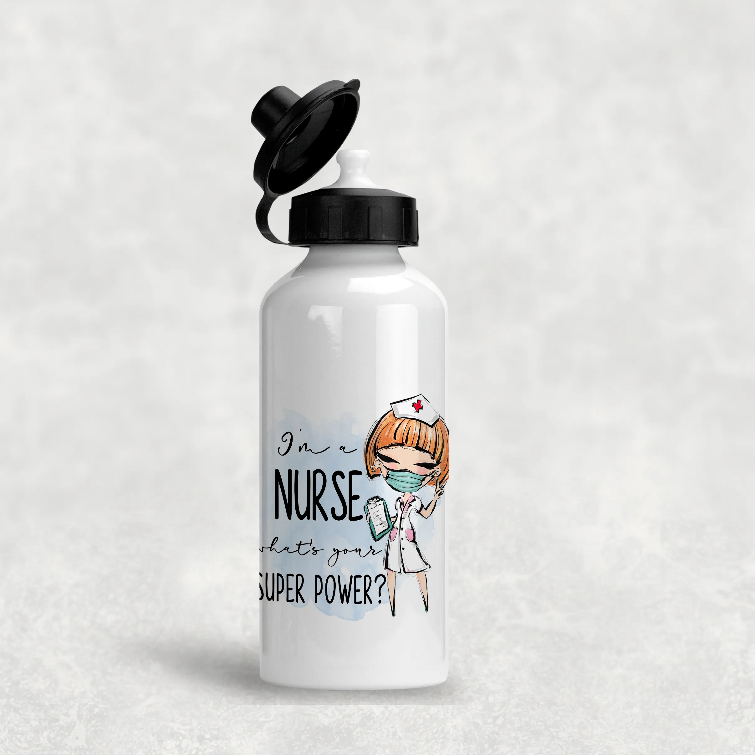 I'm A Nurse What's Your Superpower? Personalised Aluminium Water Bottle 400/600ml