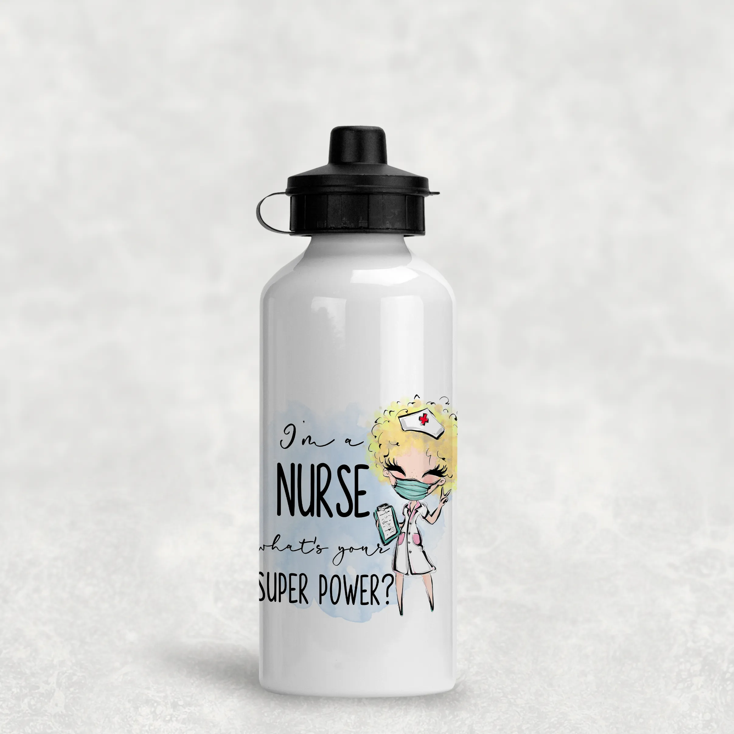 I'm A Nurse What's Your Superpower? Personalised Aluminium Water Bottle 400/600ml