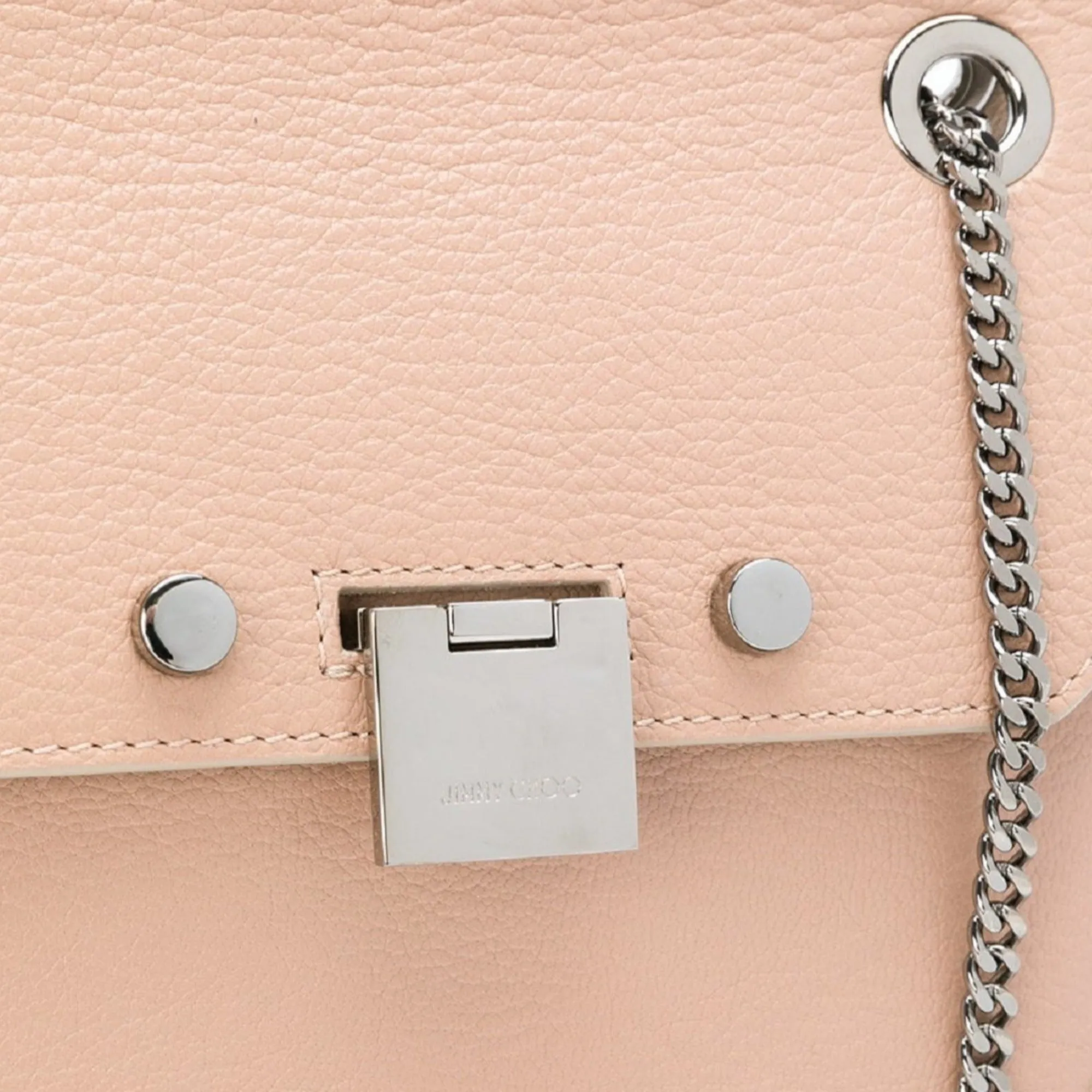 Jimmy Choo Mini Rebel Pink Crossbody Bag Silver Chain Strap Cross Body Bag