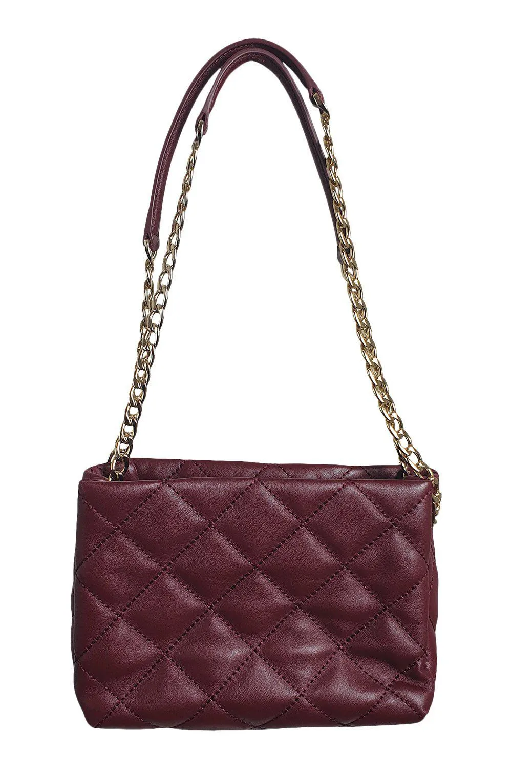 KATE SPADE Maroon Red Quilted Open Top Shoulder Bag (S)