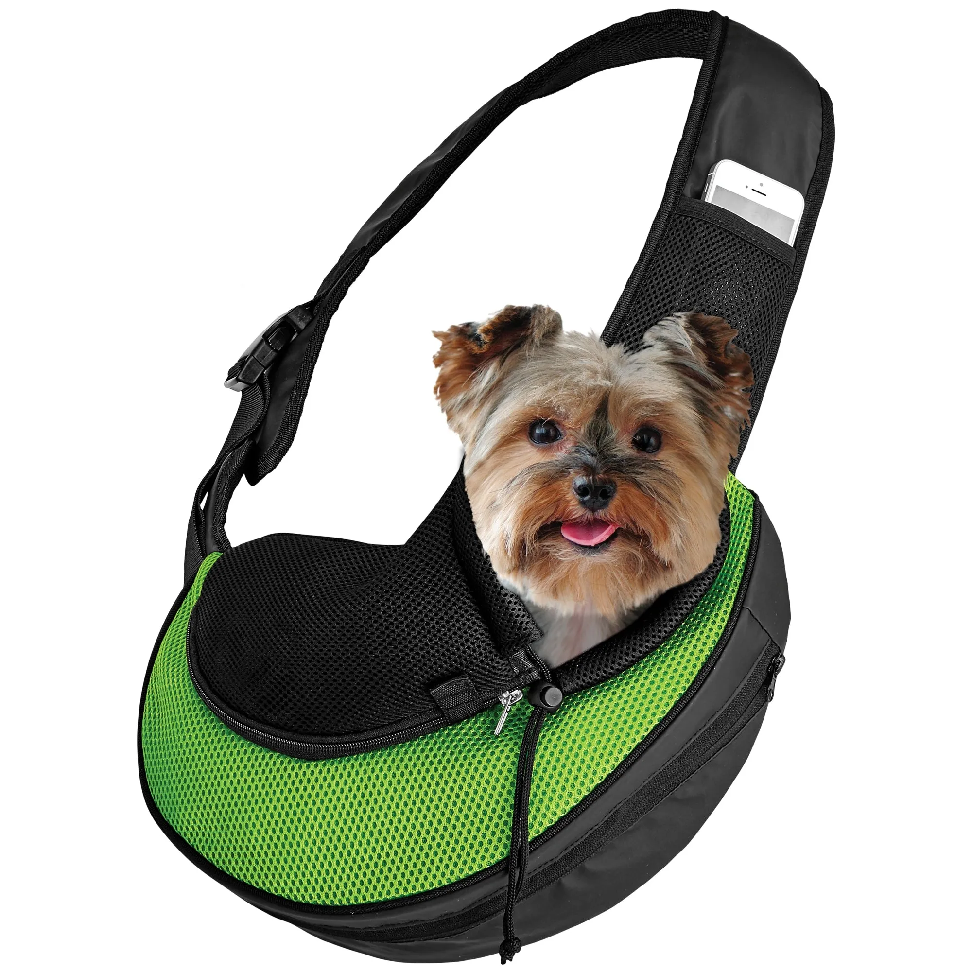 Katziela Expandable Sling Dog & Cat Carrier - Green