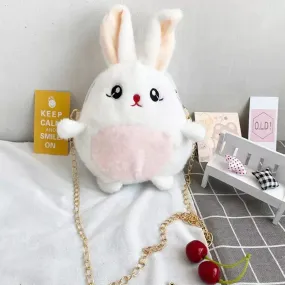 Kawaii Rabbit Plush Purse Crossbody Bag for Girls