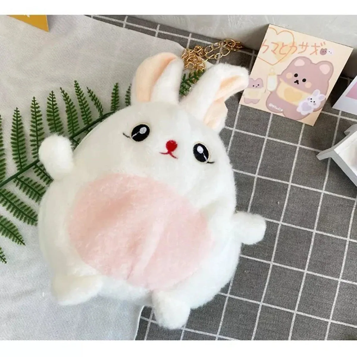 Kawaii Rabbit Plush Purse Crossbody Bag for Girls