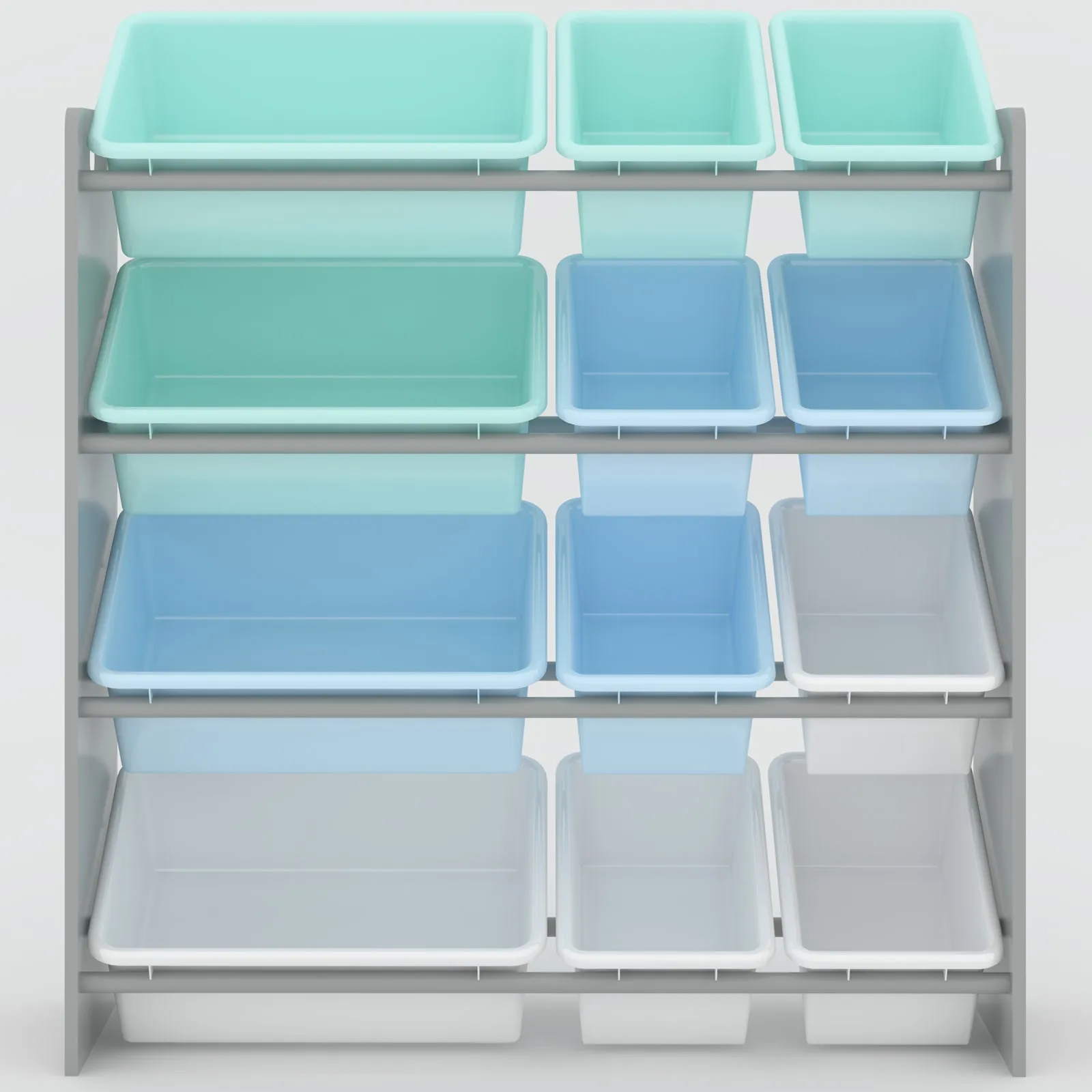 Kids toy Storage organizer with 12 plastic bins