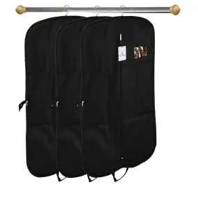 Kuber Industries Coat Cover|Foldable Blazer Cover|Suit Cover With Zipper Closure|Cloth Organizer For Dust Proof Jacket|Pack of 3 (Black)