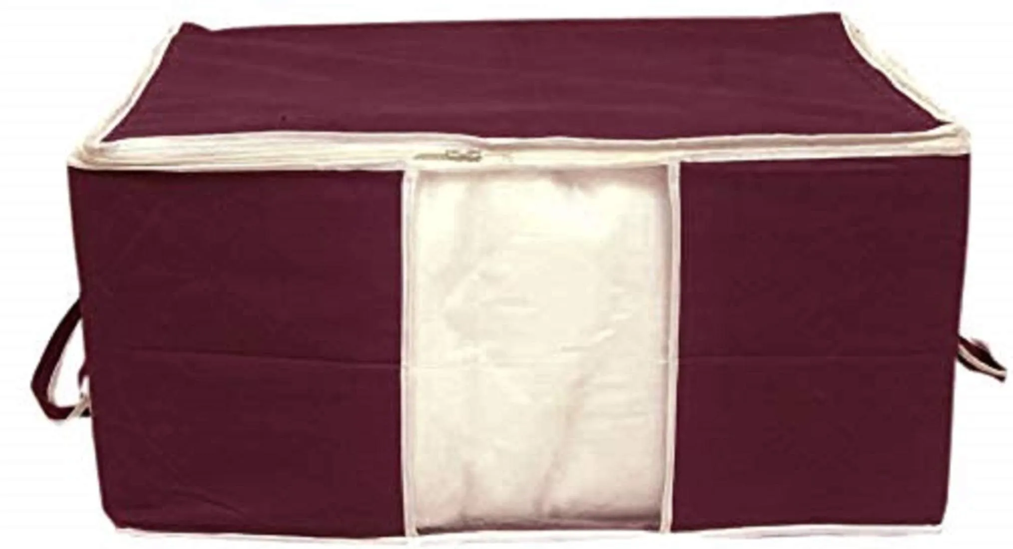 Kuber Industries Non Woven 2 Pieces Saree Cover and 2 Pieces Underbed Storage Bag, Cloth Organizer for Storage, Blanket Cover Combo Set (Maroon) -CTKTC038452