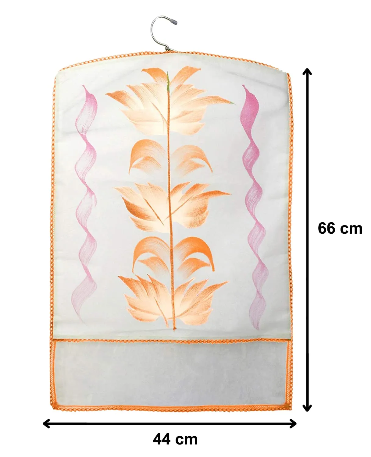 Kuber Industries Non Woven Hanging Saree Cover, Wardrobe Organizer, Closet Organizer, Saree & Garments Protector Cover with 1 Zipper Compartment on Back Side- Pack of 6 (Orange)-HS_38_LUGGAGE21481