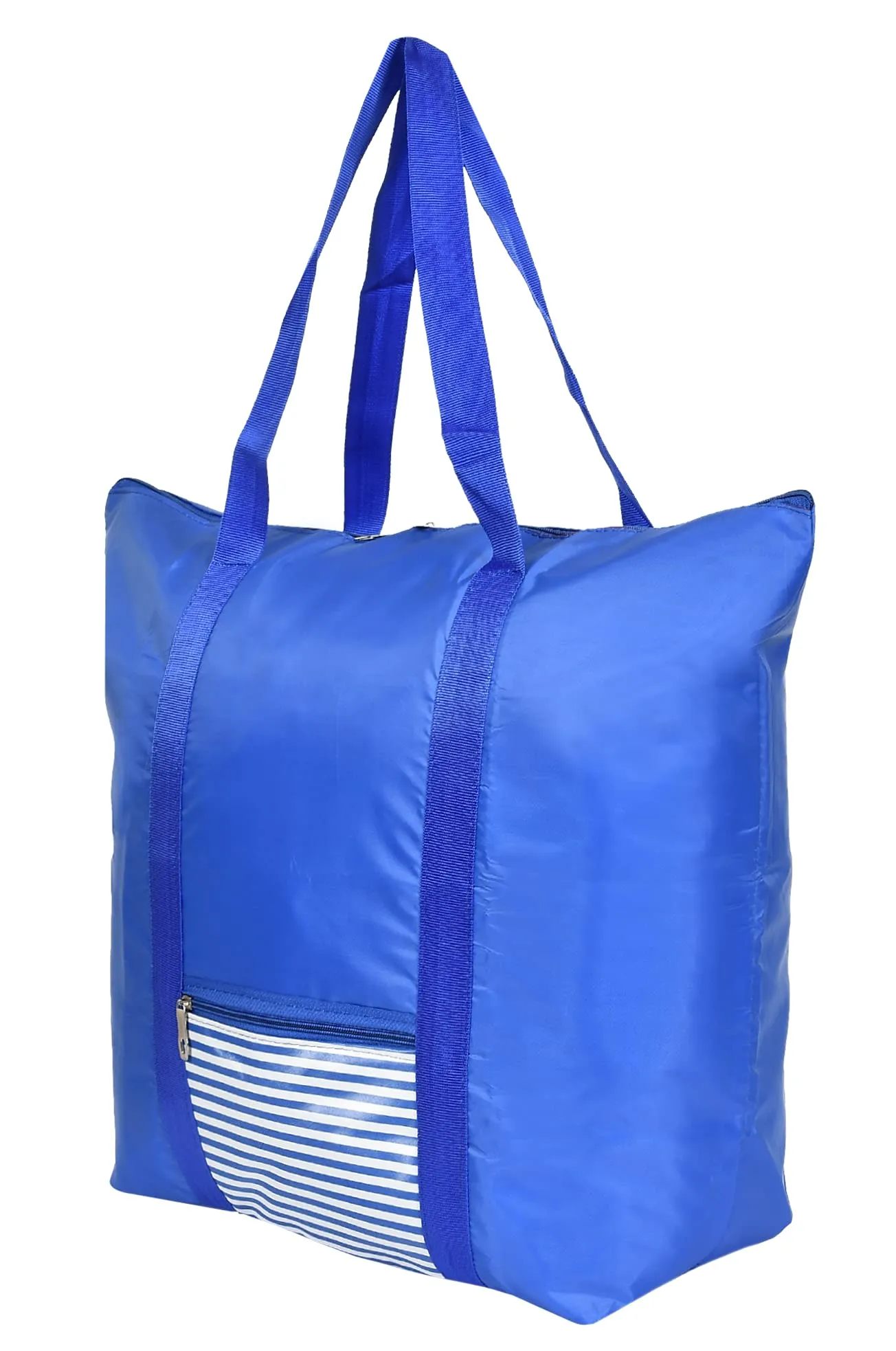 Kuber Industries Parachute Multi-Purpose Storage Bag/Clothing Storage Organizer/Toy Storage Bag/Stationery Paper Storage Bag with Zipper Closure & Strong Handle With Bag Cover (Blue)