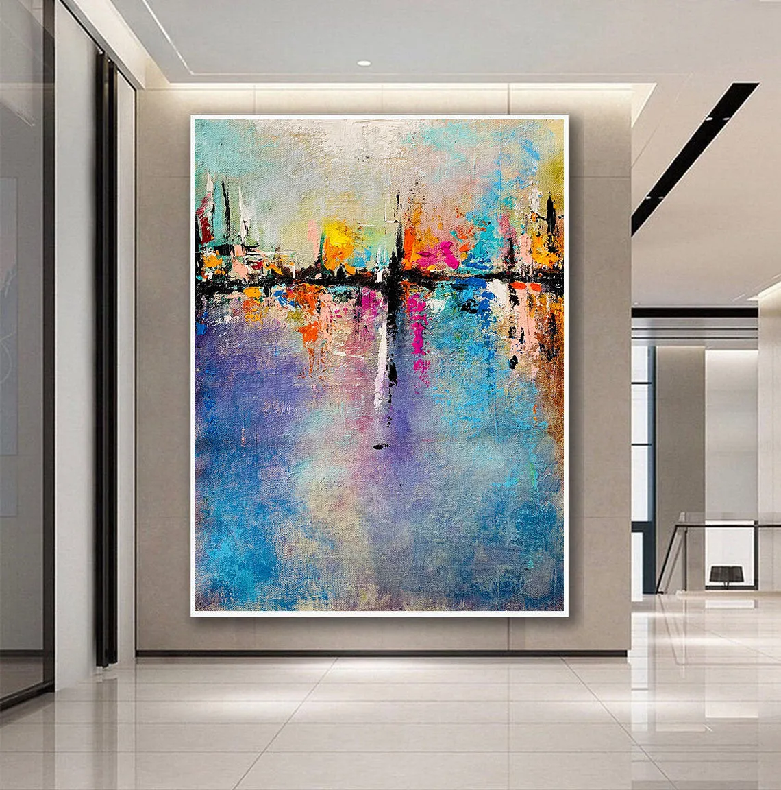 Large Modern Canvas Art Office Wall Art,Texture Art Gp065