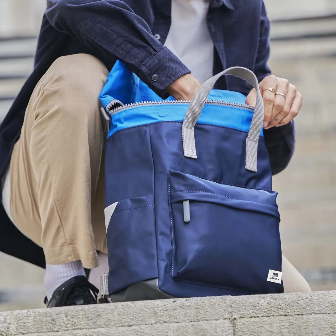 Large Neon Midnight Blue Canfield B Rolltop Bag