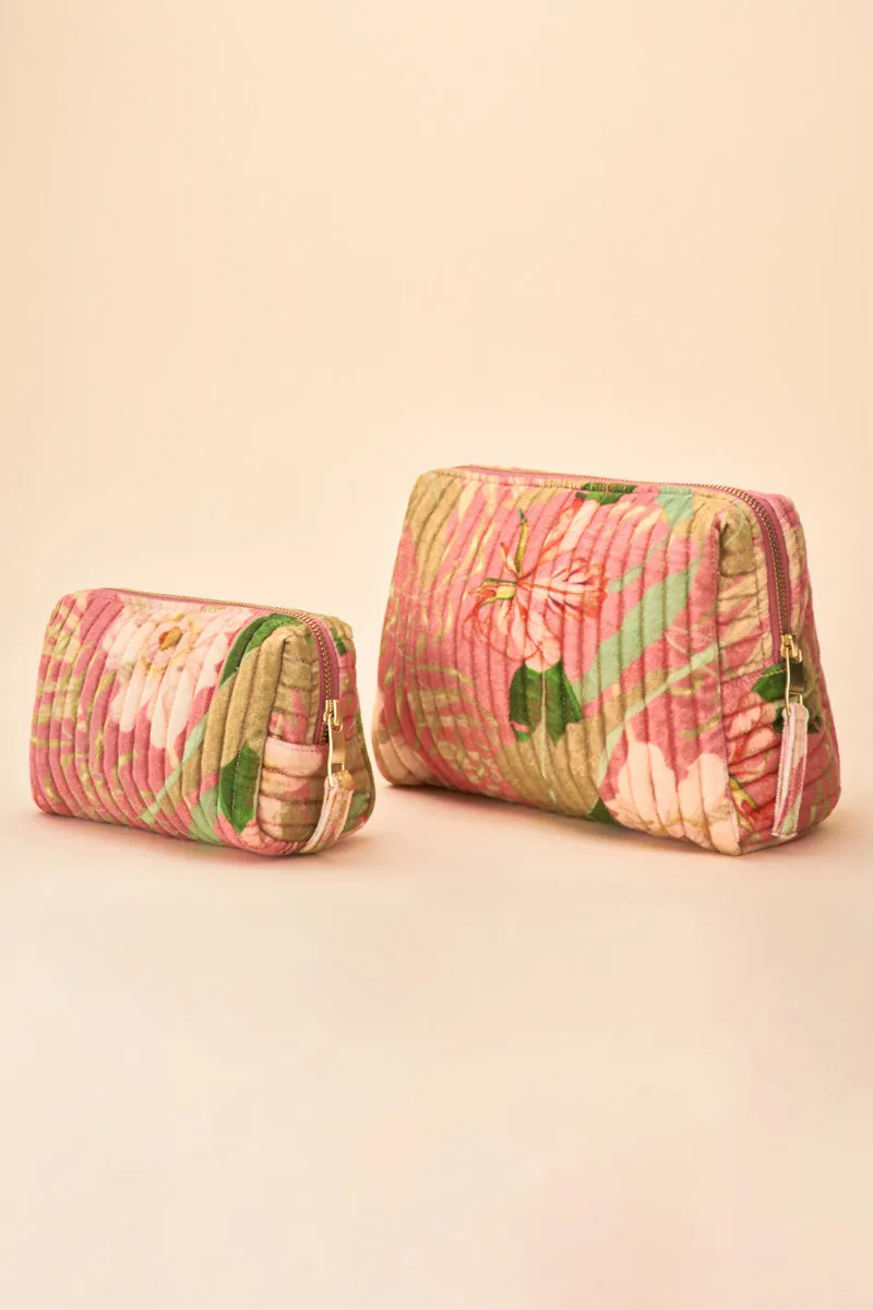 Large Quilted Washbag - Delicate Tropical, Candy by Powder