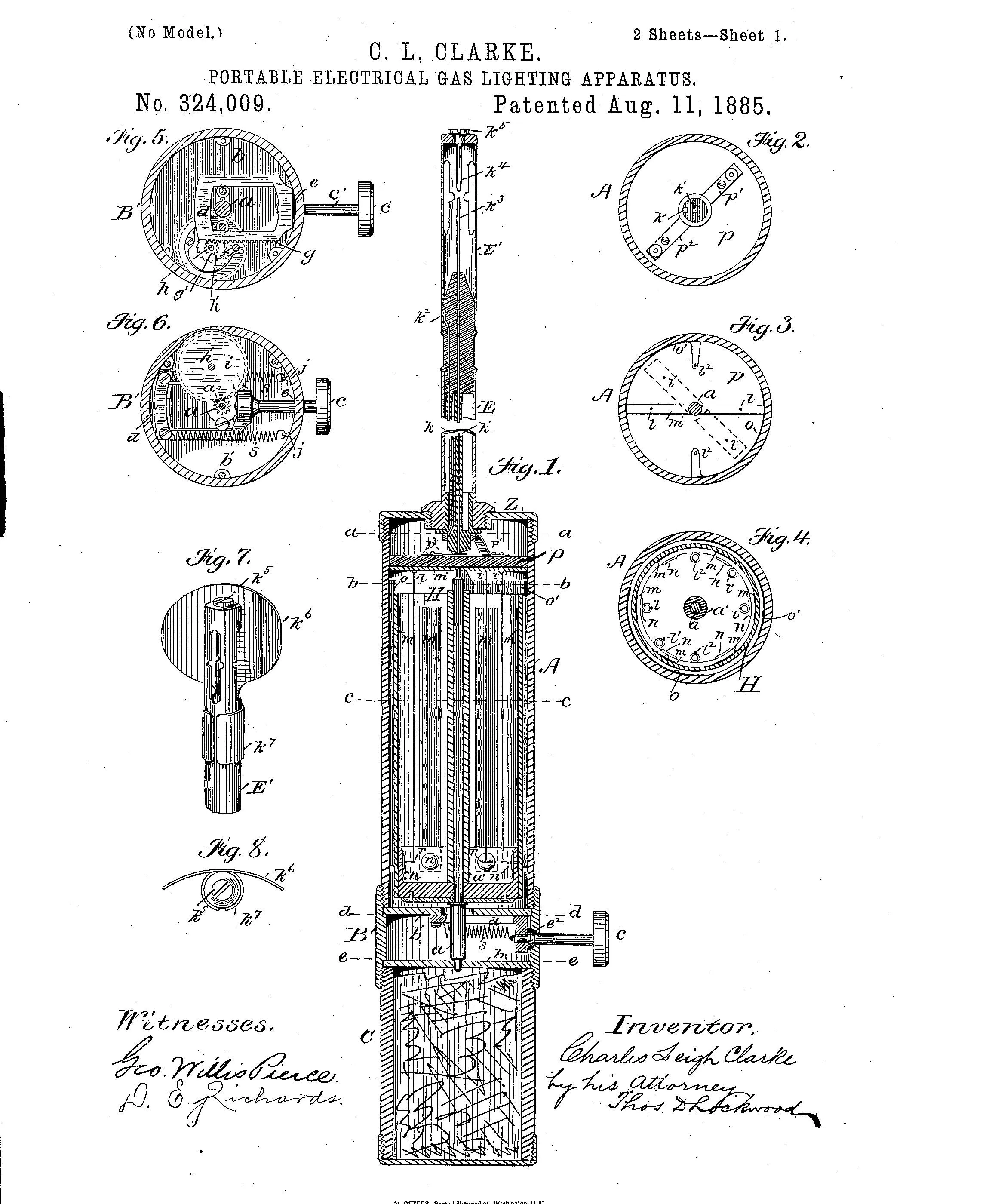 Late Victorian Clarke's Patent Portable Electrical Gas Lighter