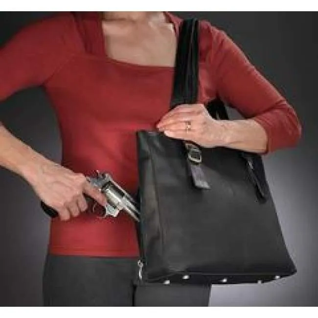 Leather Concealed Carry Portfolio Tote