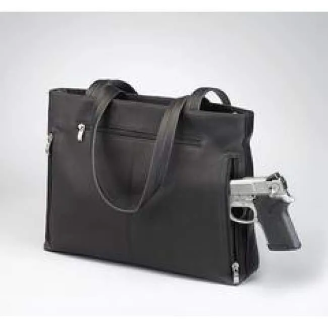 Leather Concealed Carry Portfolio Tote