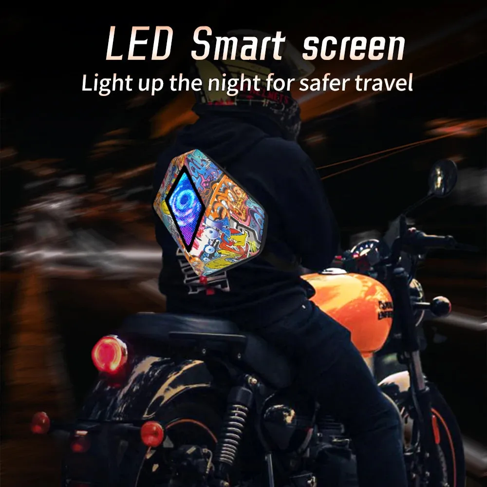 LED Knight Pack Motorcycle Riding Luminous Single Shoulder Crossbody Hardshell Bag