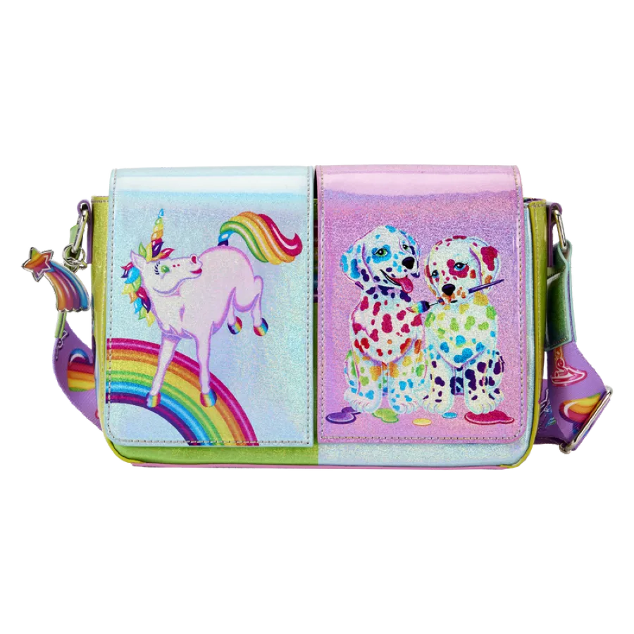 Lisa Frank - Holographic Glitter Color Block Crossbody Bag